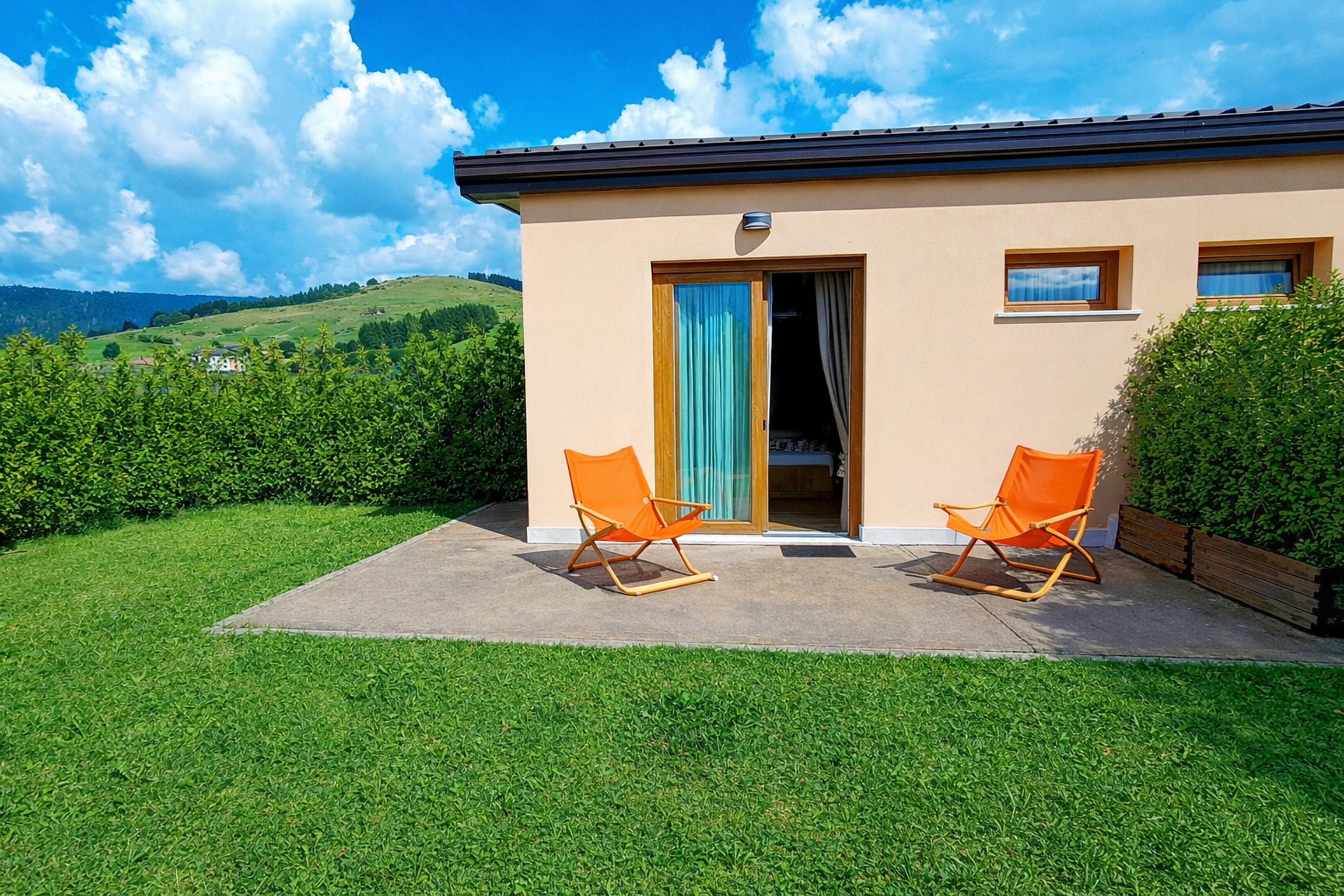 giardino camera queen con sedie nuove w